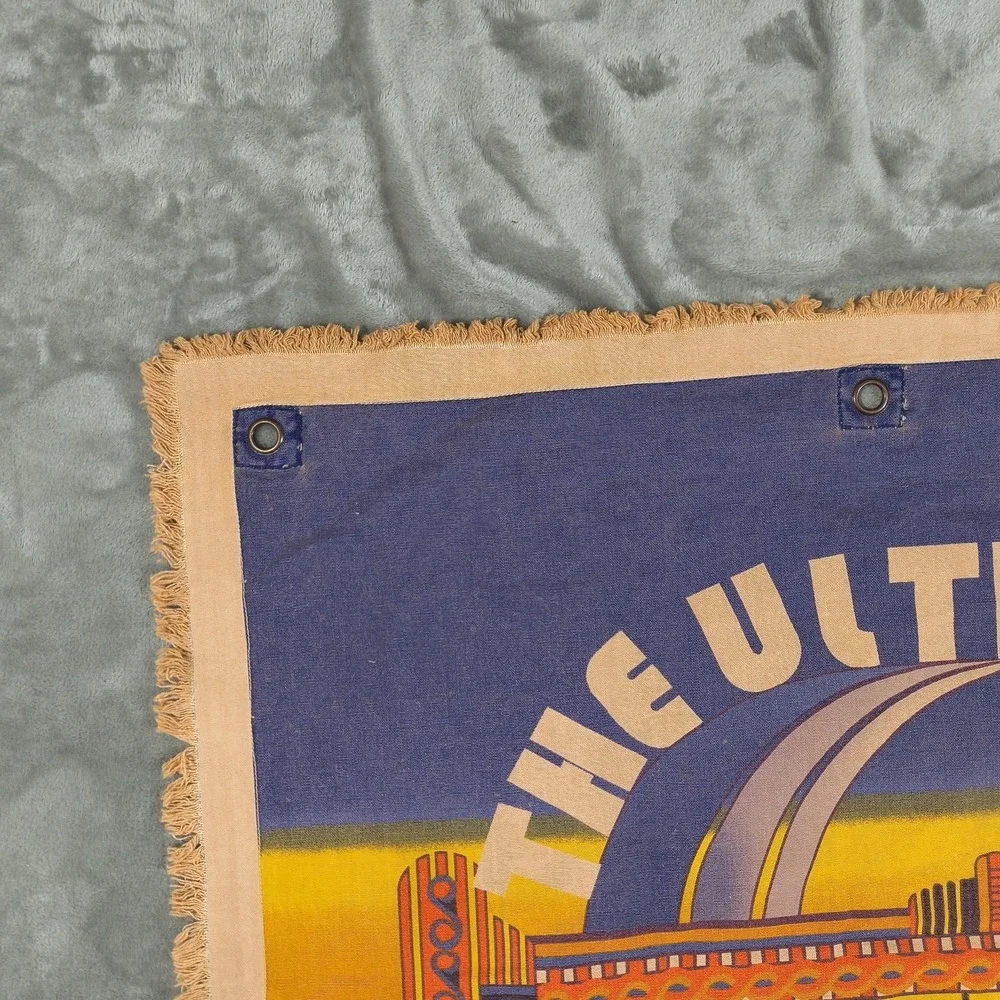 Vintage Fillmore The Ultimate Digs Tapestry 58x44 Wall Hanging Banner Fringe 70s
